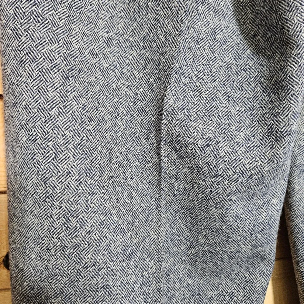 Pendleton Vintage 18 Pants Blue Wool Basketweave Pleated Trousers